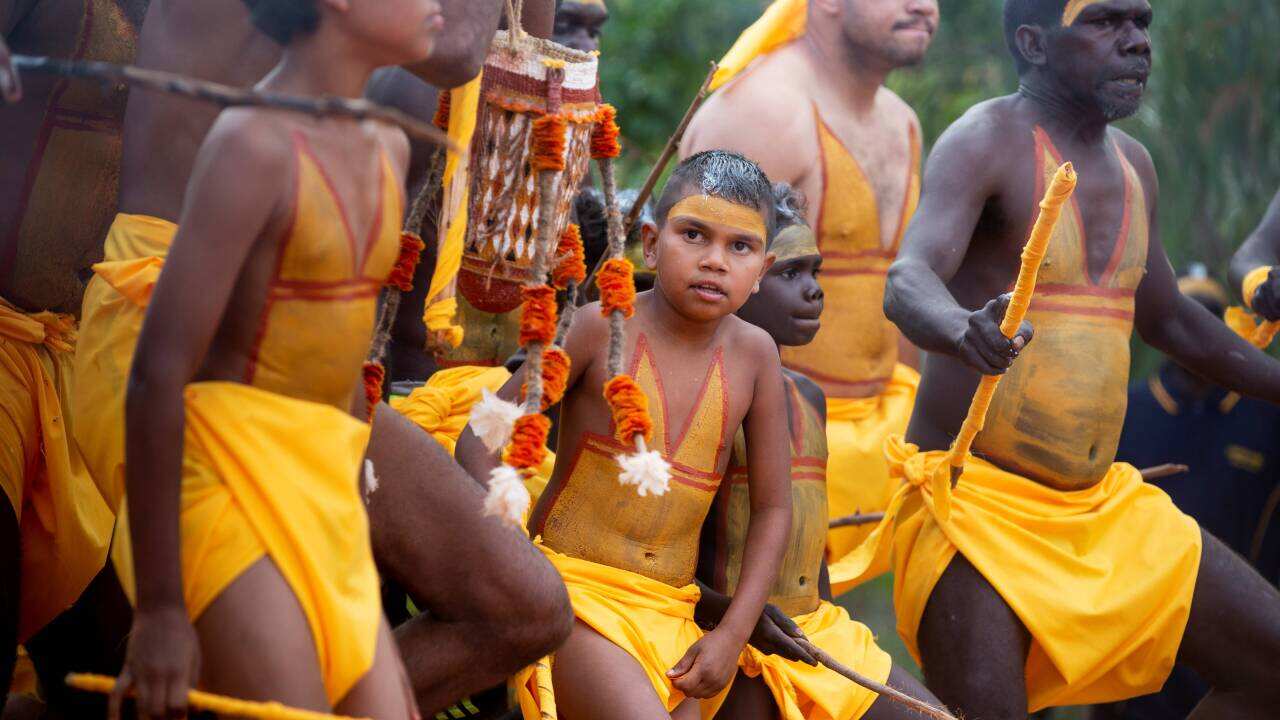 Men and boys dancing