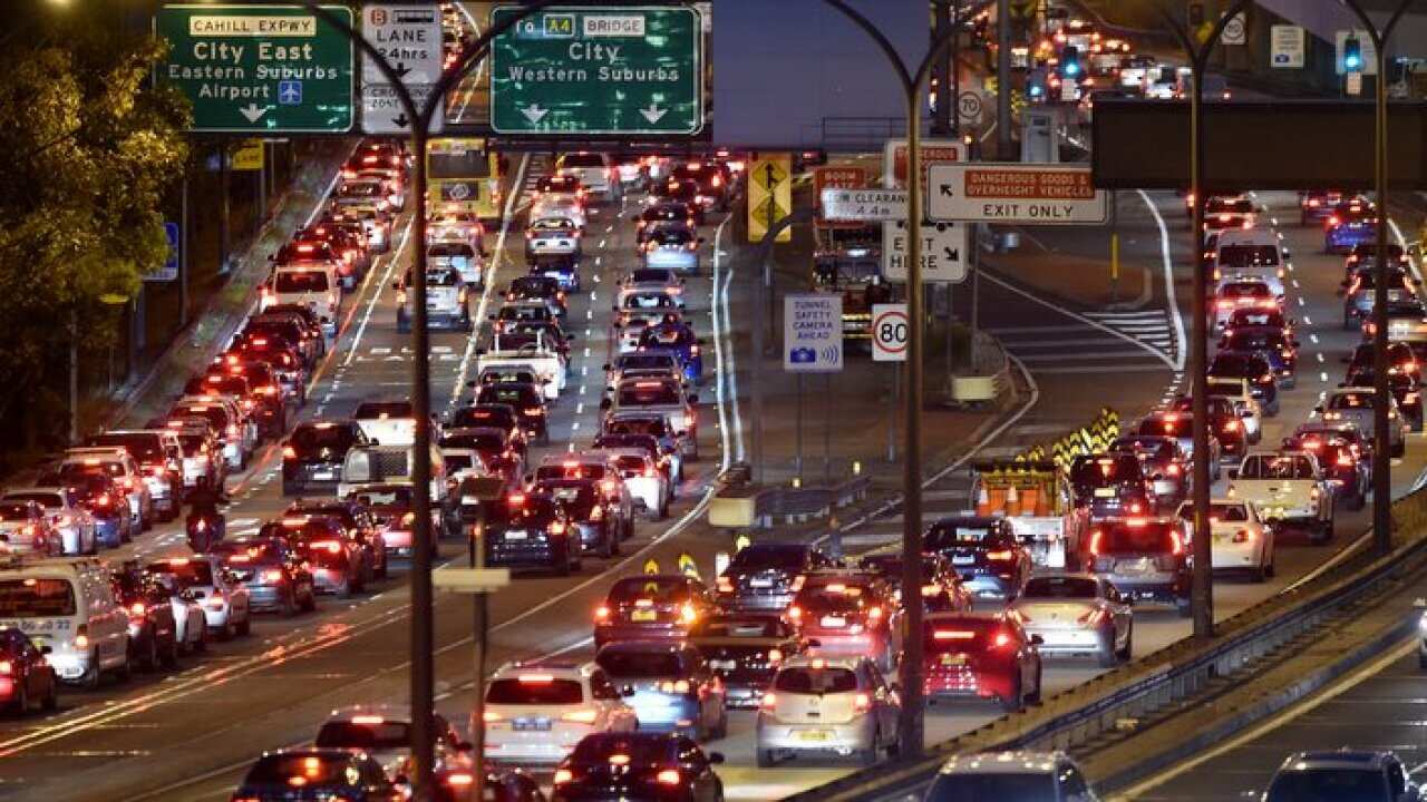 General view of traffic on the Warringah freeway in Sydney, Wednesday, May 6, 2015. 