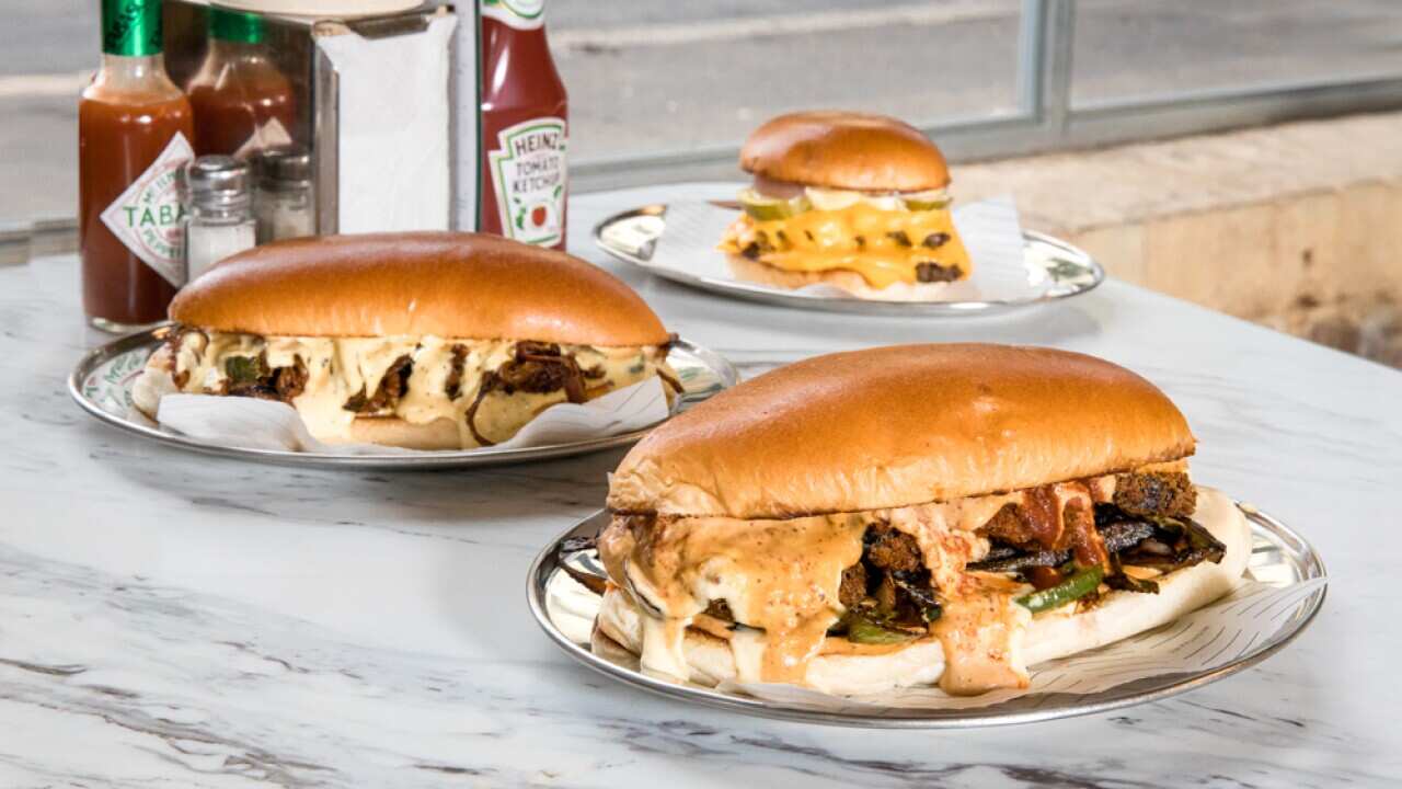 The classic American Philly cheesesteak is one of the diner's signature dishes.