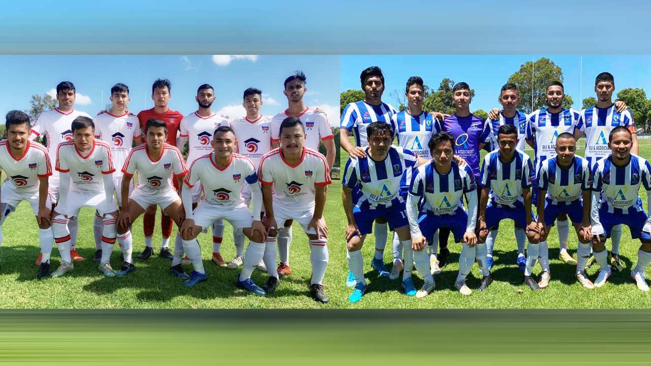 St George Nepalese Club (right)and The Rising Gurkhas Football club from Sydney