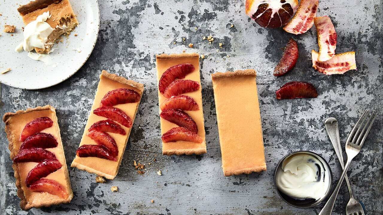 Blood orange tart