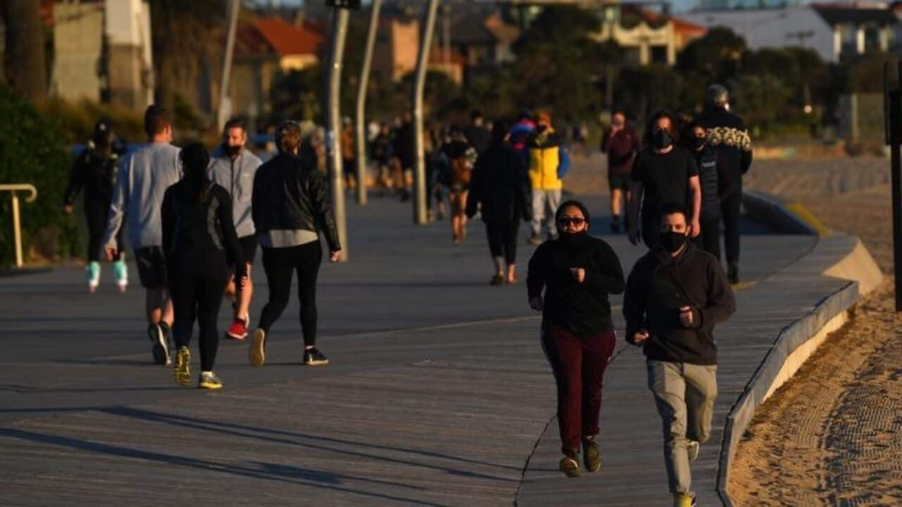 People exercising at St.Kilda, Melbourne