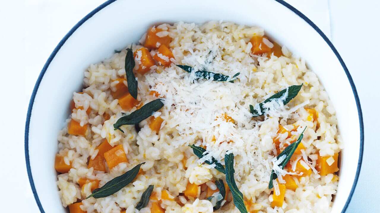 Baked pumpkin and sage risotto