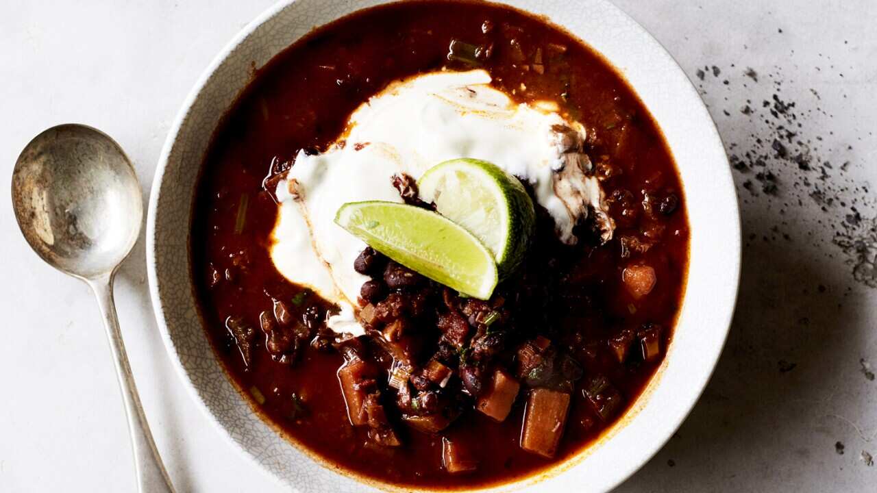 Carribean-style black bean soup.