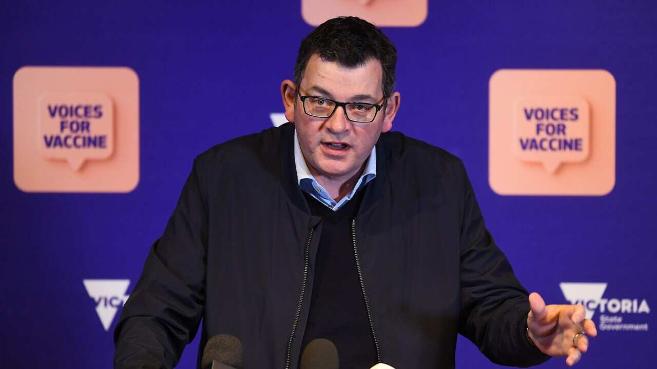 Victorian Premier Daniel Andrews addresses the media during a press conference in Melbourne, Friday, August 13, 2021