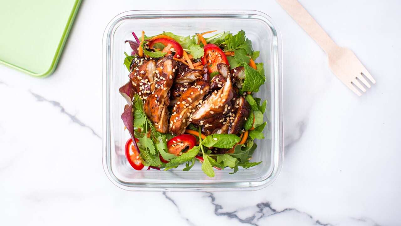 Boom boom sticky soy chicken salad