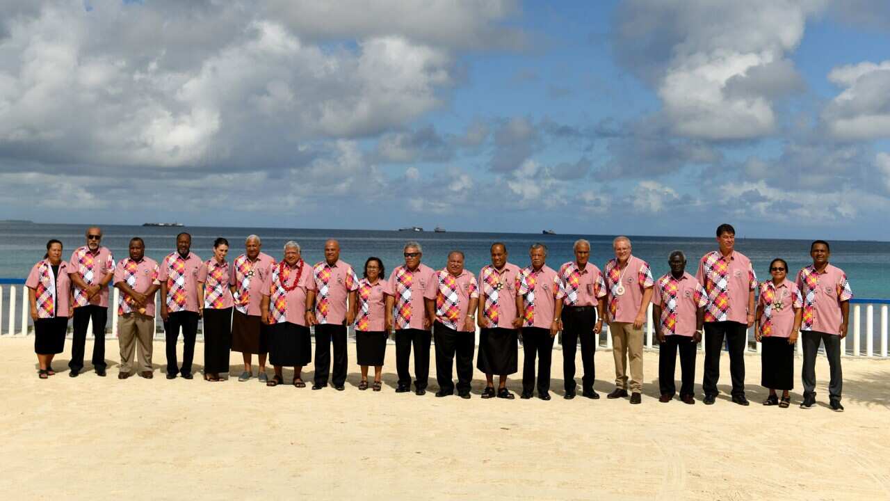 Leaders at the Pacific Islands Forum in Funafuti, Tuvalu