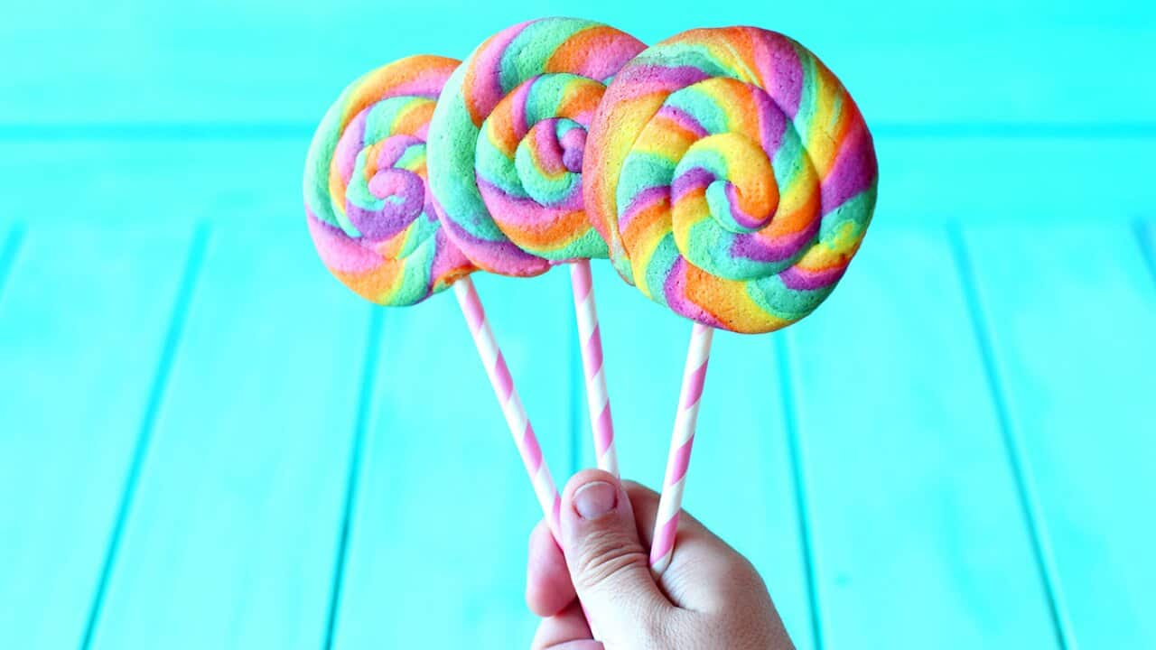 Rainbow pinwheel cookies