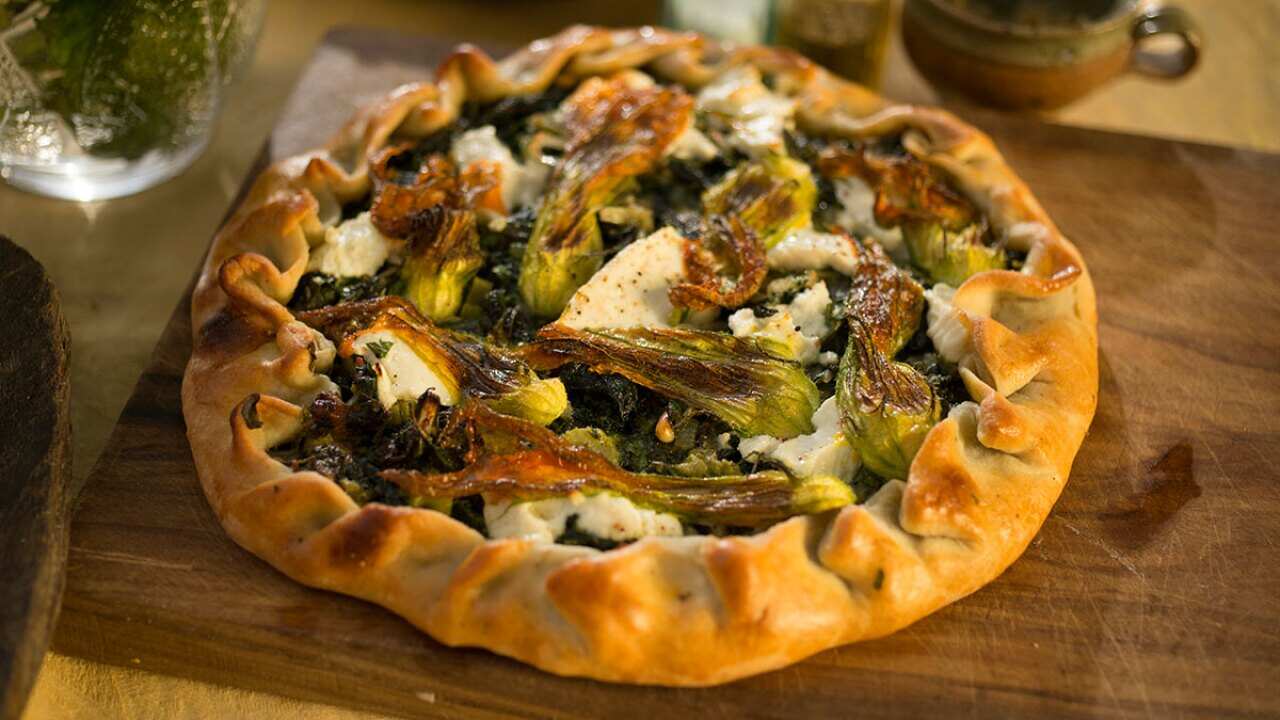 Swiss chard and young cheese tart