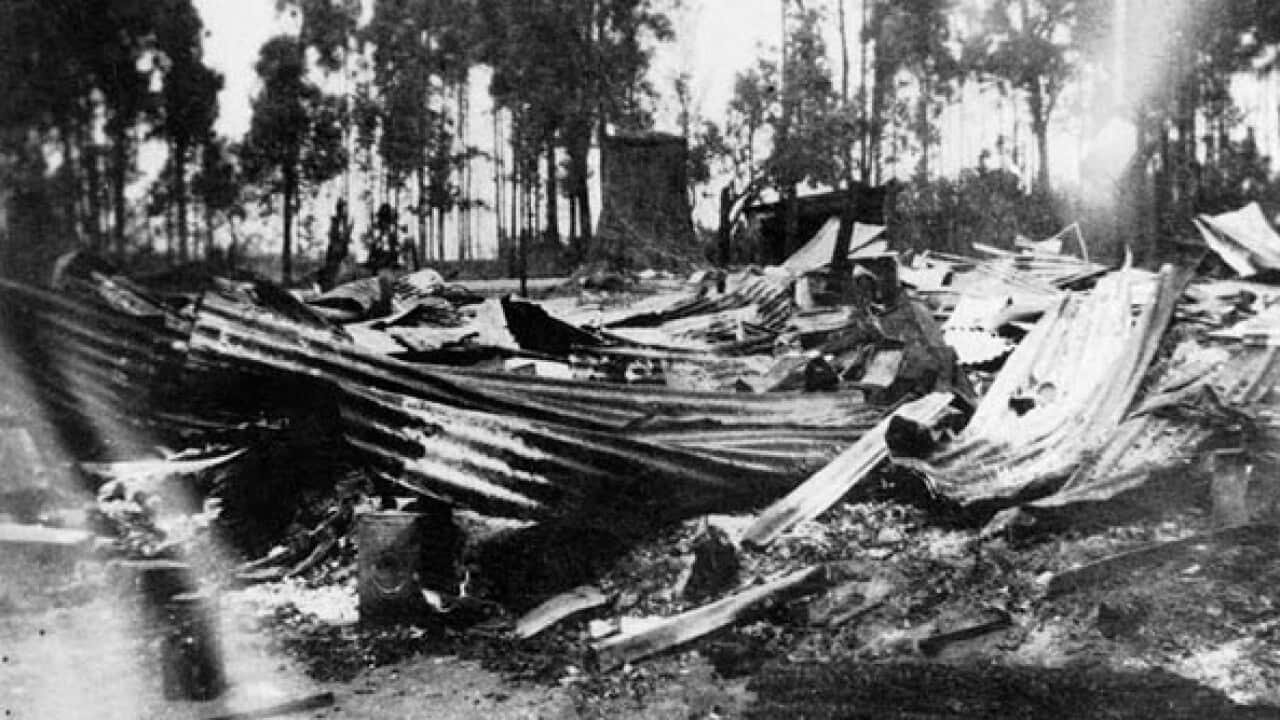 1926 Thomson's Hotel Kinglake after bush fire.