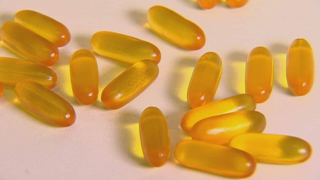 Capsules of fish oil supplements