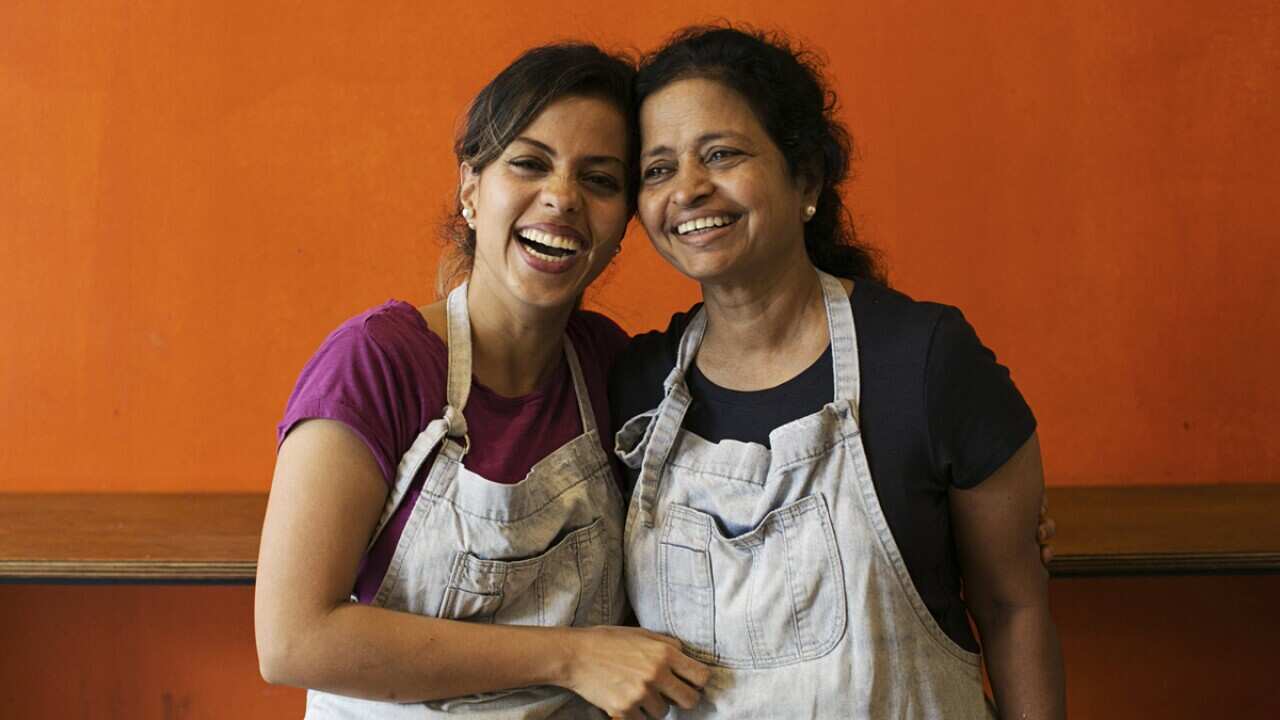 Vidya and Nalini Raman - the mother and daughter duo shaking up the tradie lunch.