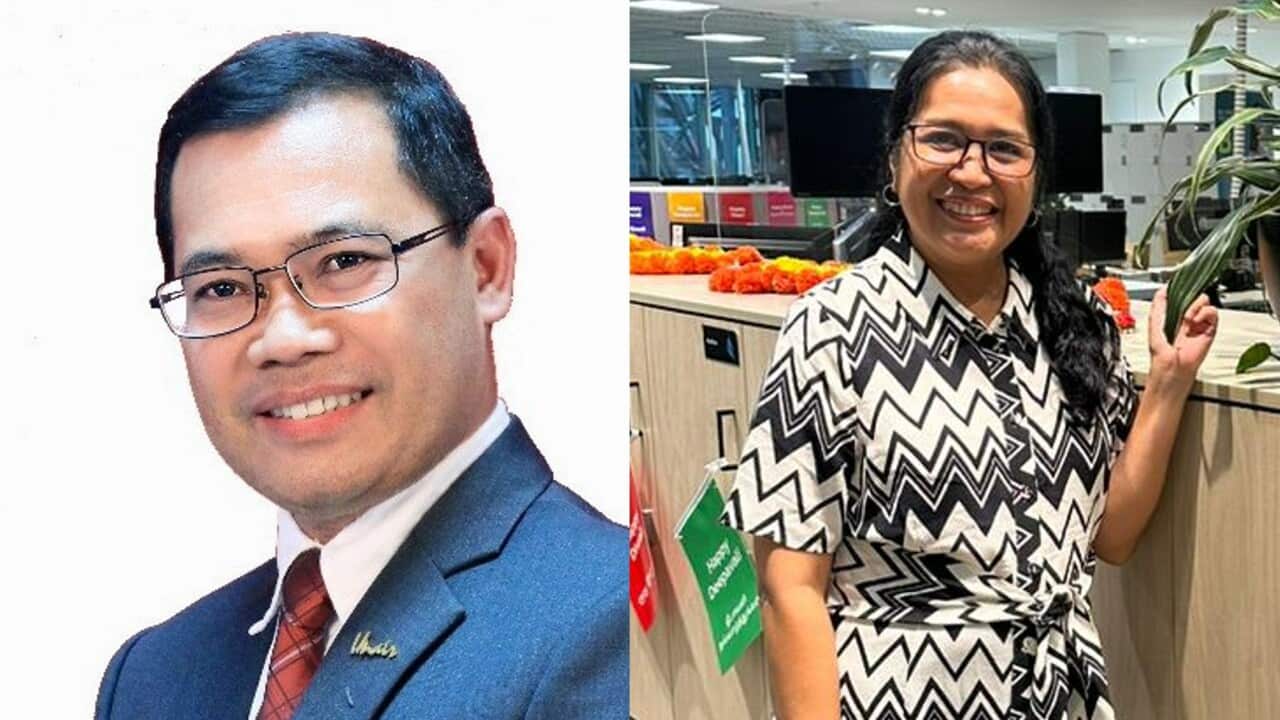 Prof Purnawan (left), the Dean of Art and Prof Rahma Sugihartini (right - visiting SBS studio Melbourne), Professor of Information Science. They both from the University of Airlangga in Surabaya. Photos curtesy Prof Purnawan and Prof Rahma Sugihartiini.