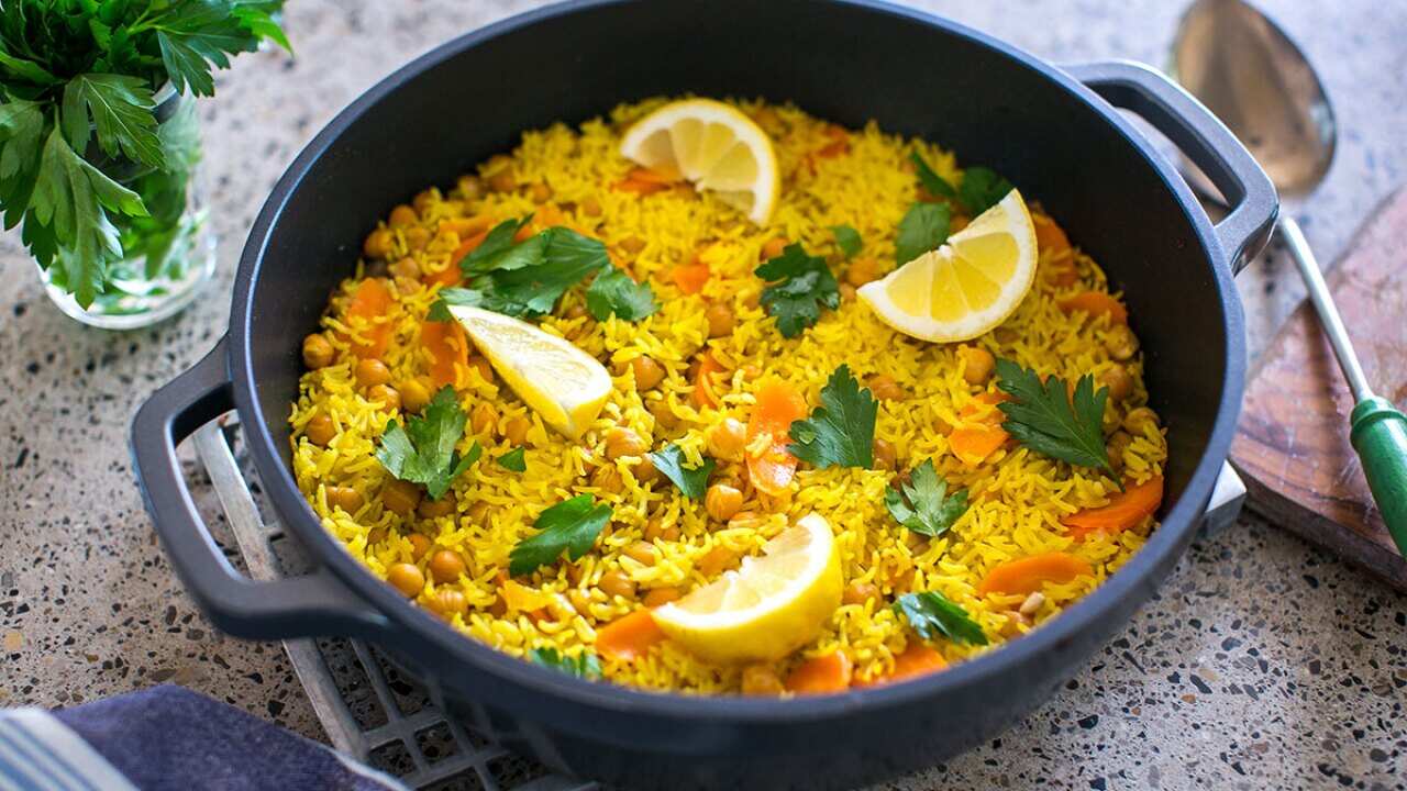 Carrot and cumin pilaf rice	