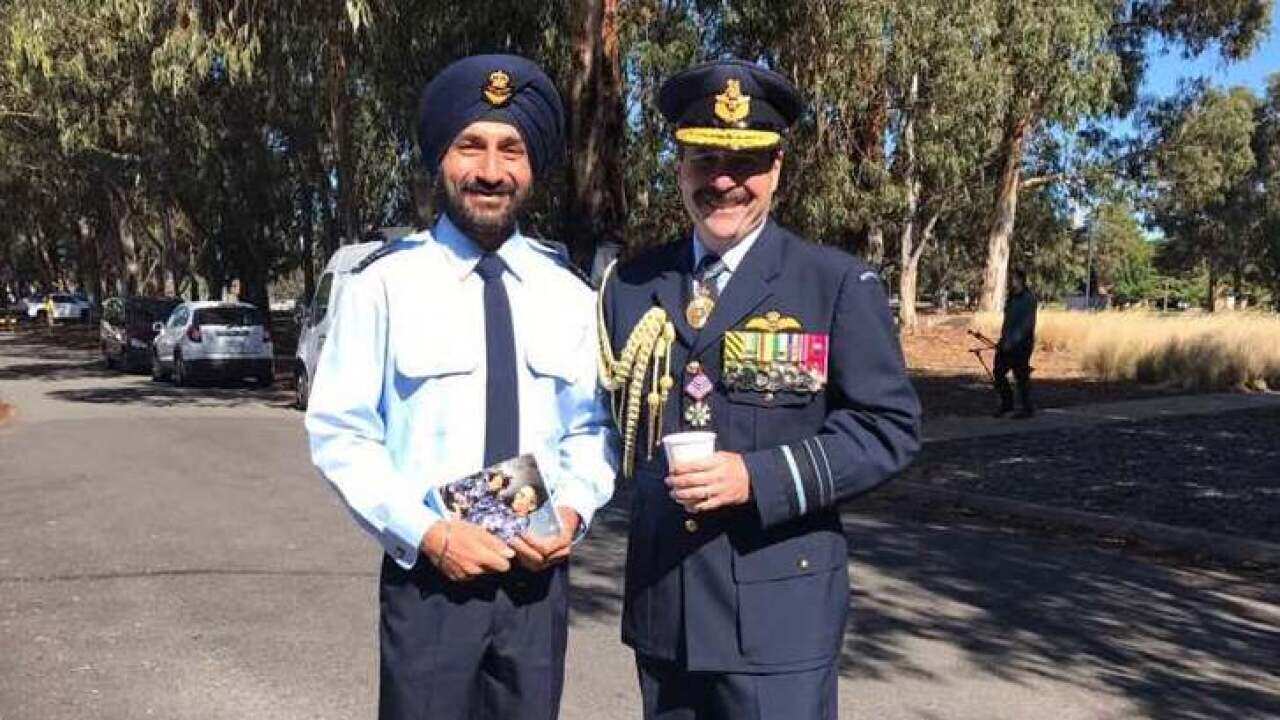 Sq Ldr Vickram Grewal with RAAF chief Air Marshal Leo Davies