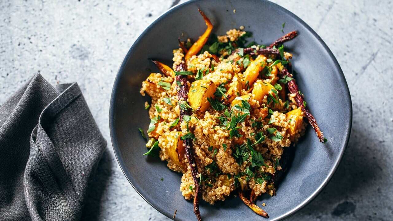 Warm roasted vegetable salad