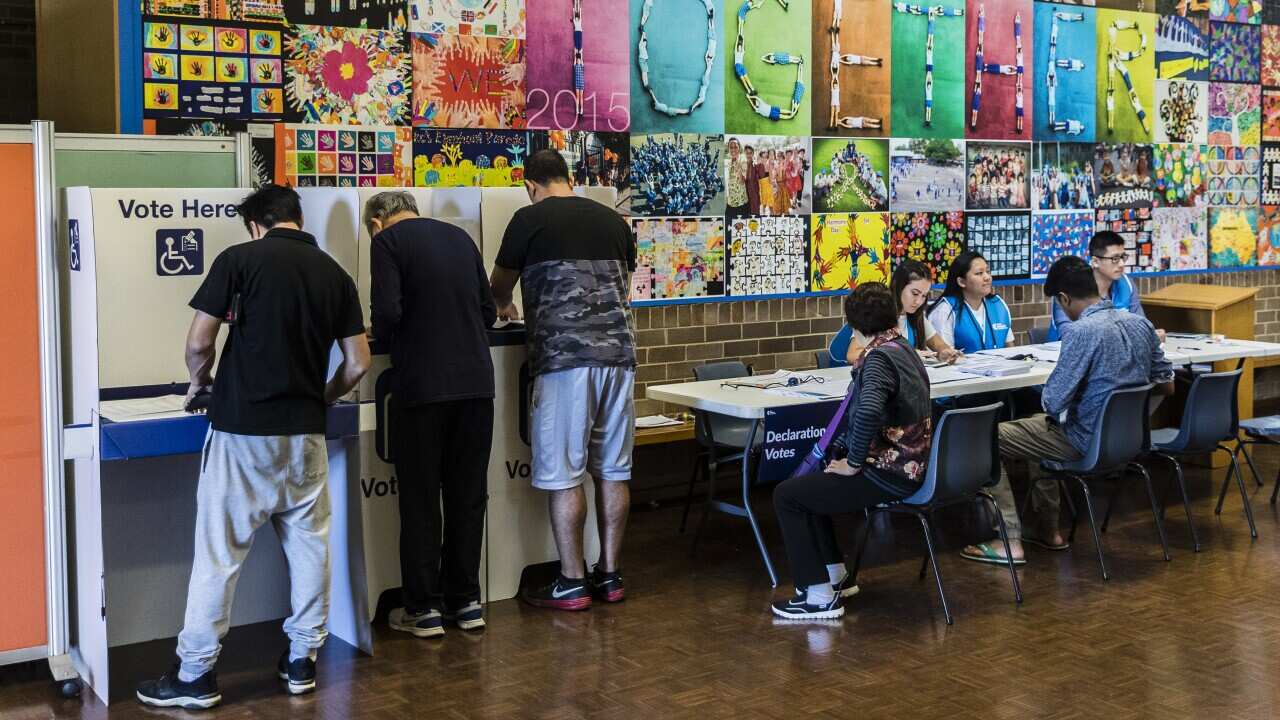 Residents cast their vote in the diverse suburb of Hurstville in Sydney's south, which has a large Chinese community.