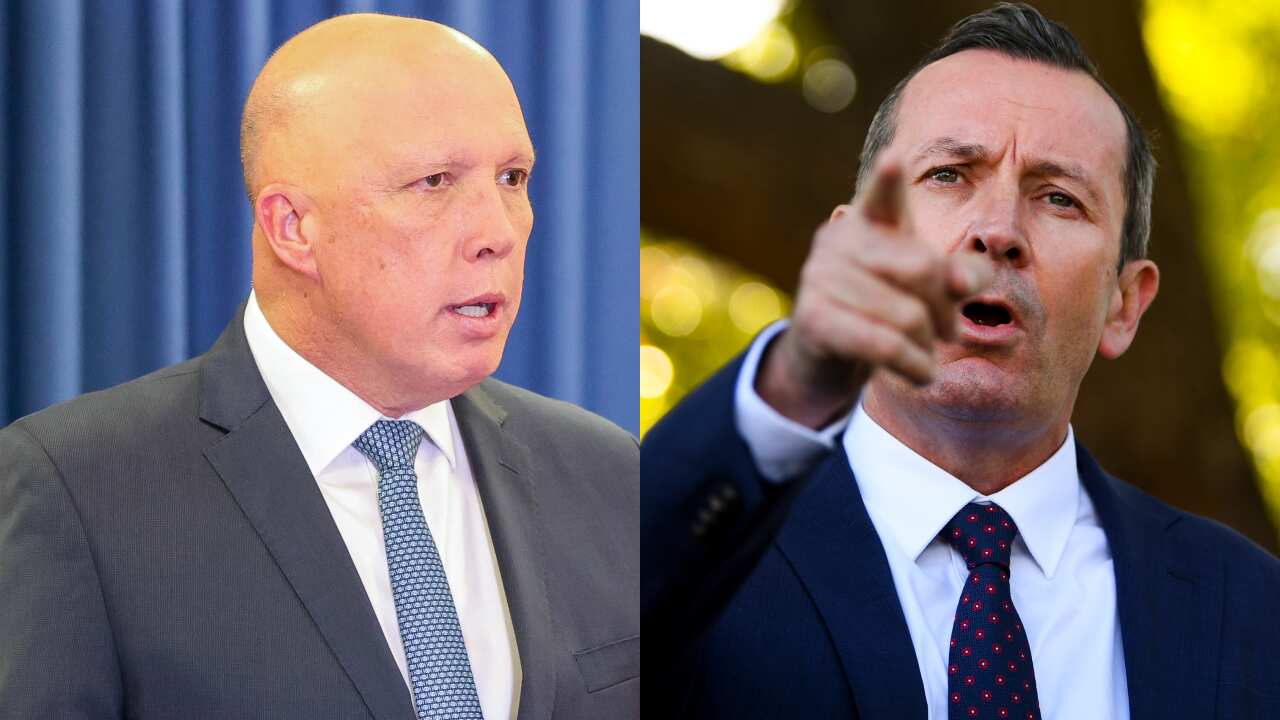 Peter Dutton (left) and Mark McGowan (right)