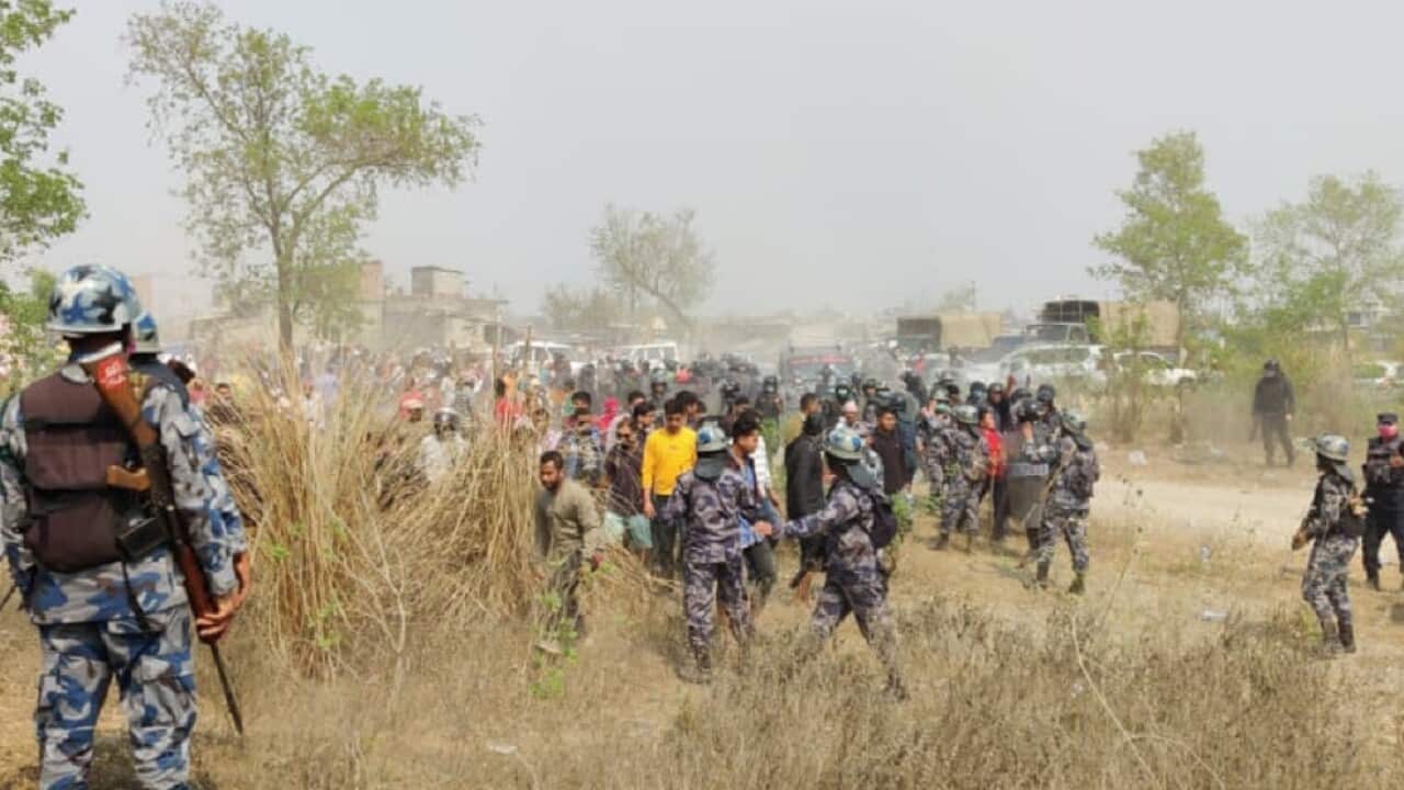 Clashes between landless squatters and police in Rupandehi