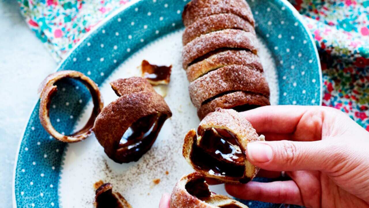 Chimney cake with Nutella (kürtoskalács)