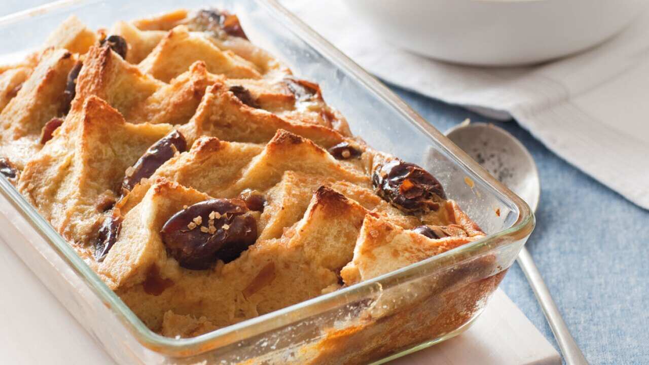 Chai-spiced bread and butter pudding