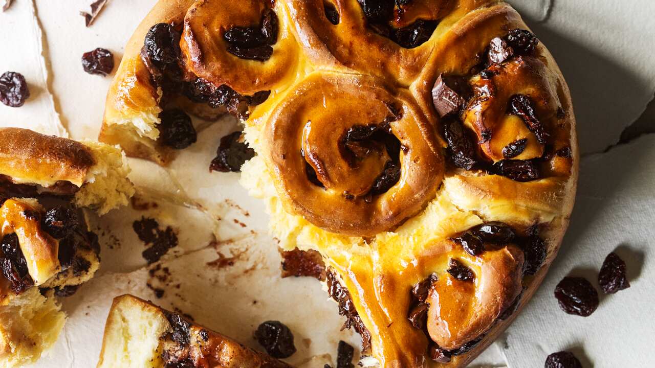 Cherry and chocolate babka