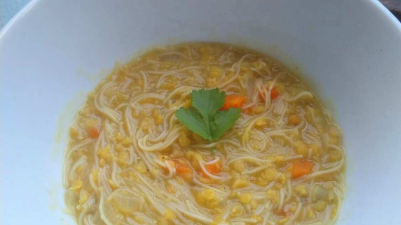 Tlokhe noodle and lentil soup