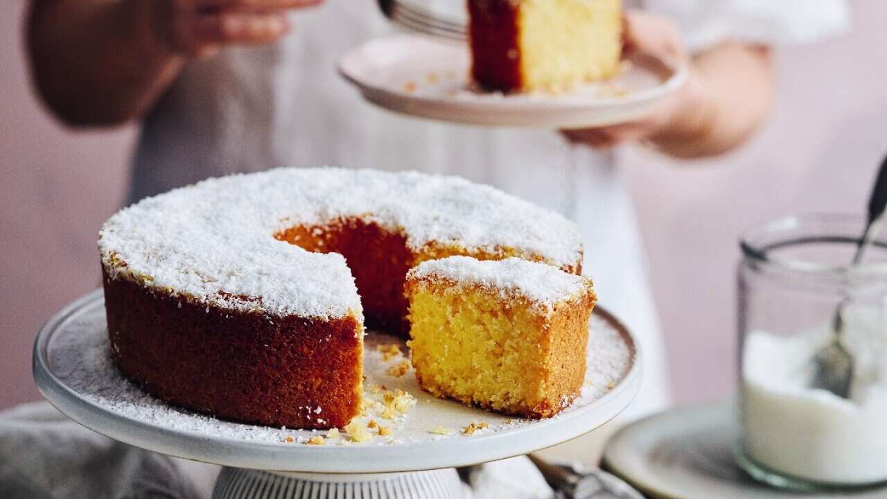 Coconut syrup cake