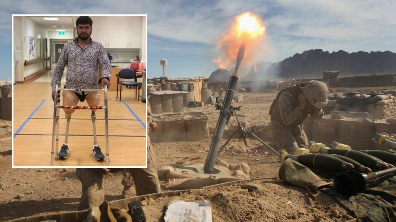 ​Sohail Naseri (inset) lost his legs fighting the Taliban in 2009.