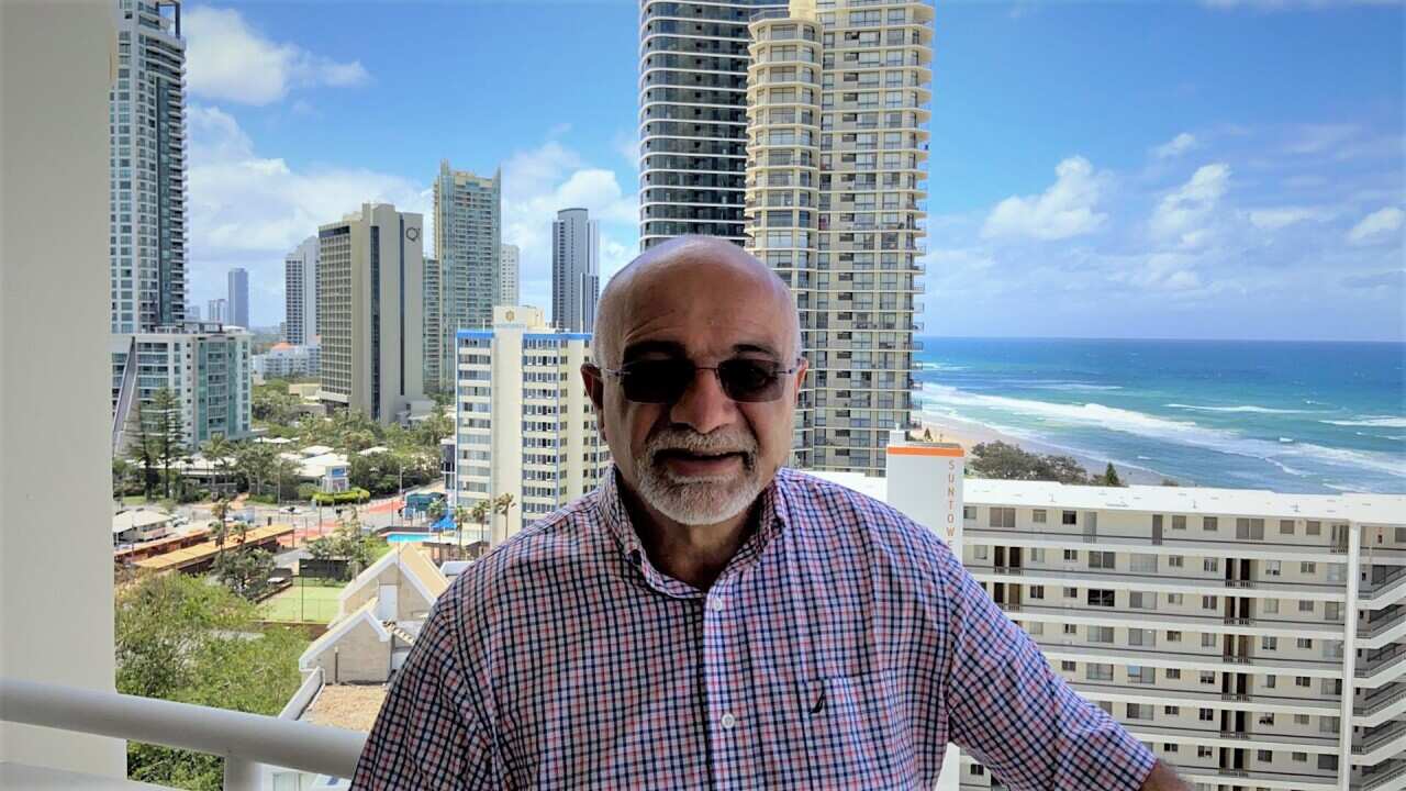 George Koletsis, in his Gold Coast hotel room.