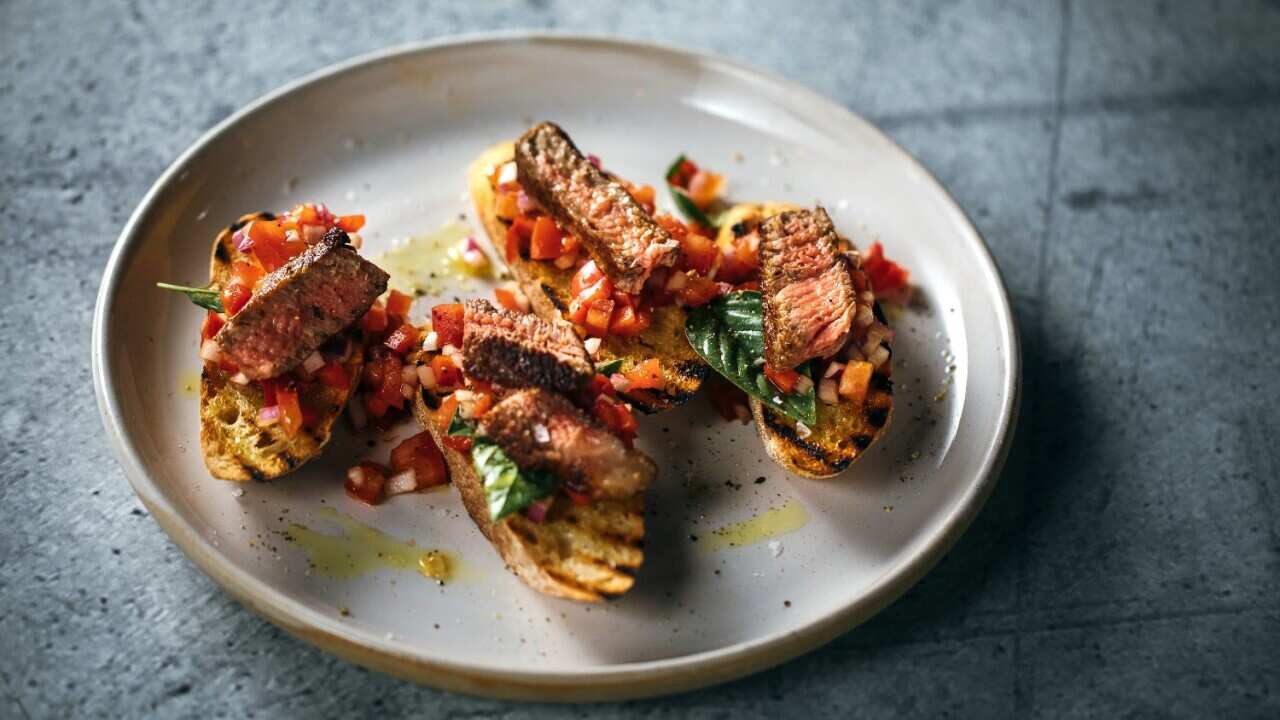 Doody’s fancy steak bruschetta