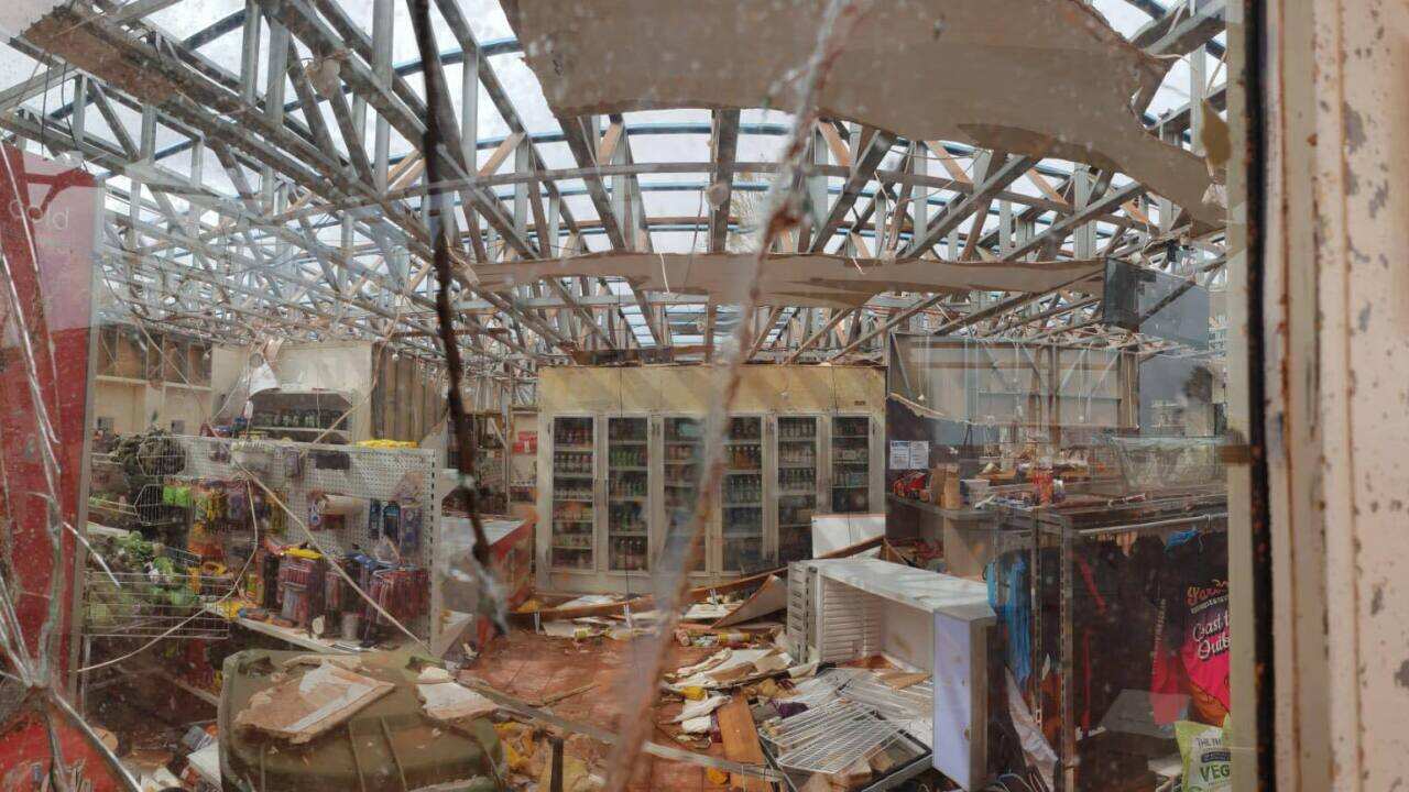 A supplied image shows damage to the Pardoo Roadhouse and Tavern in Pardoo, Western Australia.